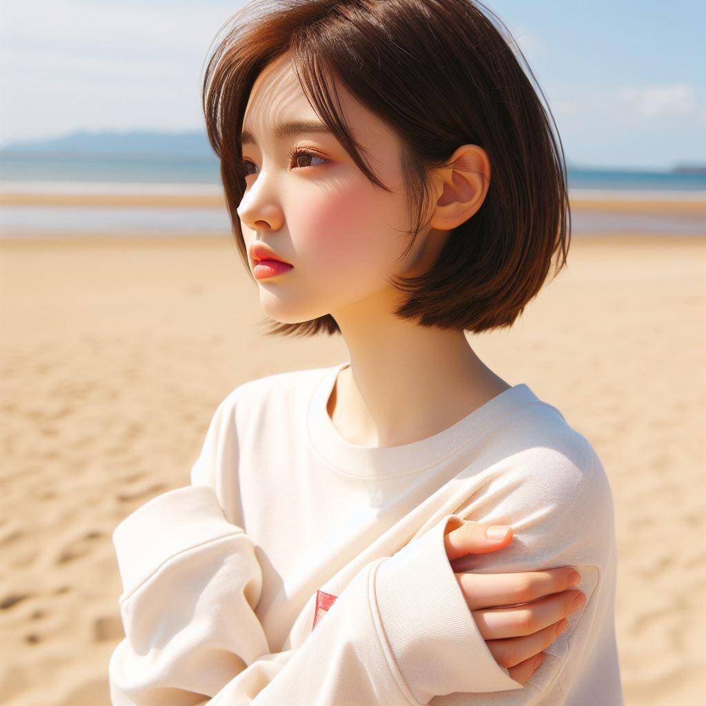 海辺に佇む