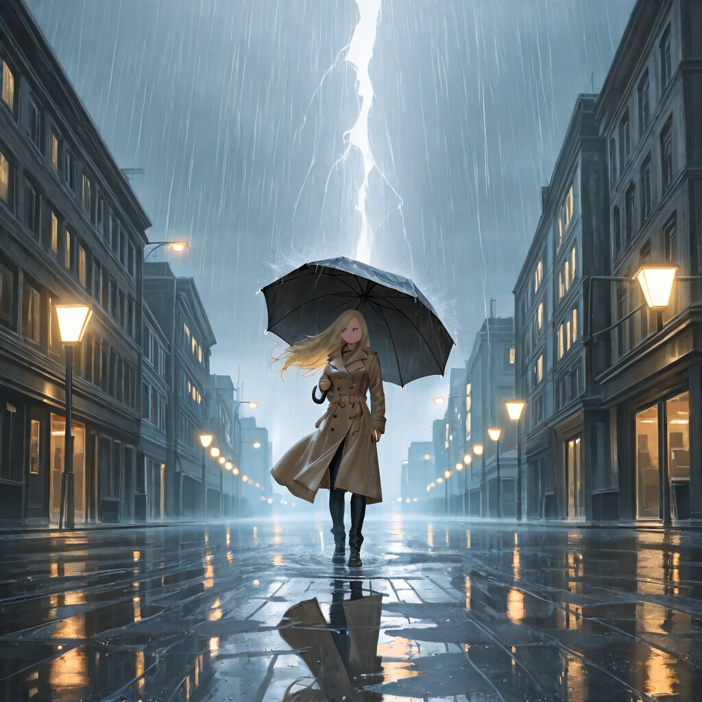 雷まで防げます、ちちぷい産の傘