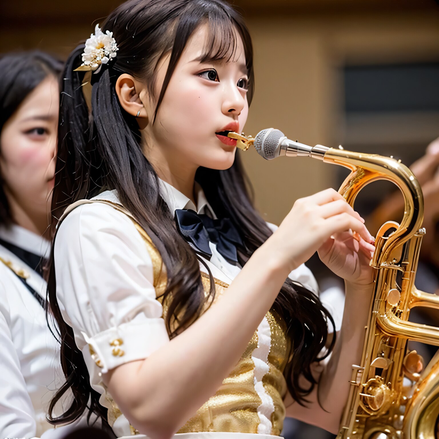 黒髪ツインテでブラスバンドの美女２ | の人気AIイラスト・グラビア