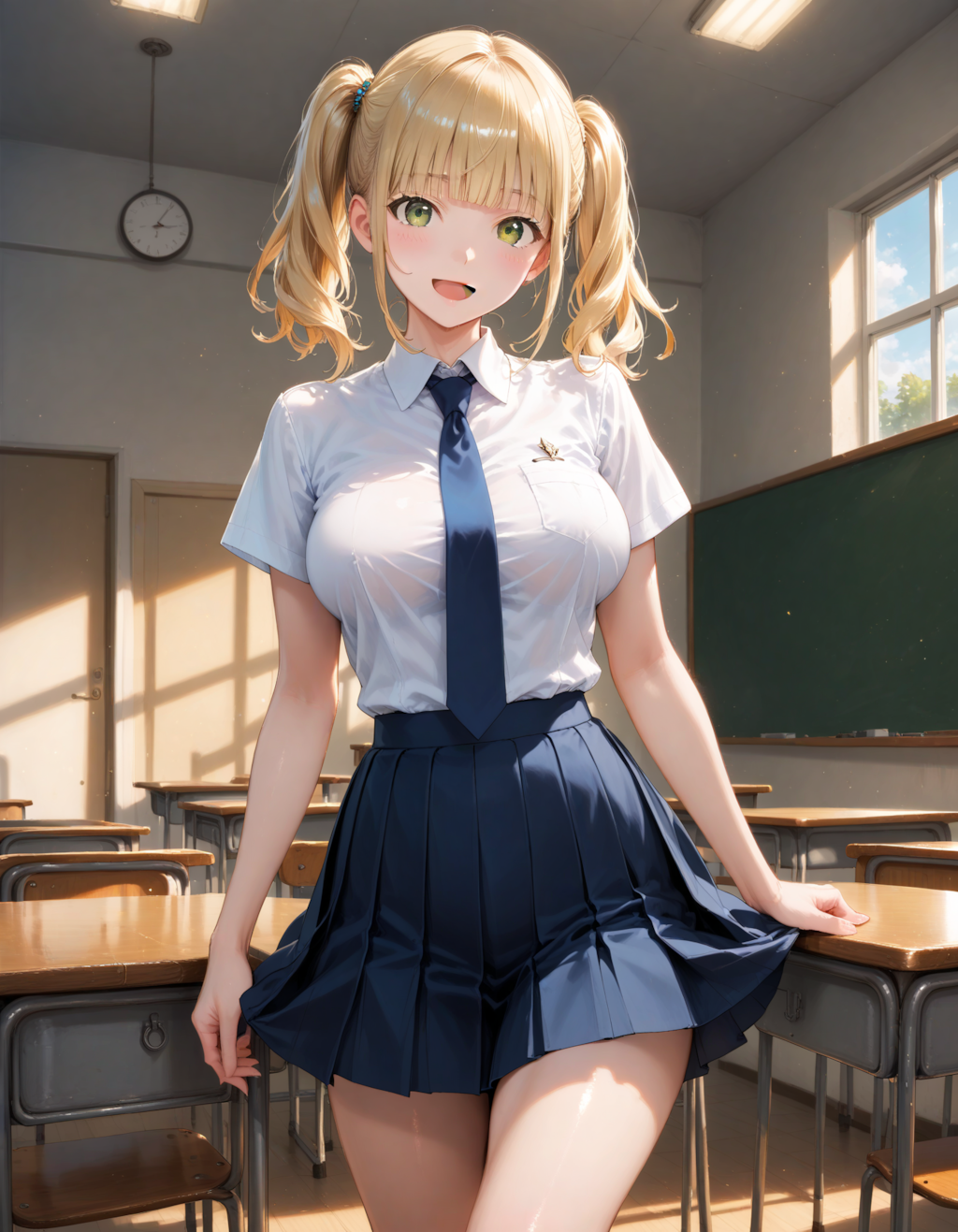 金髪ツインテ JK