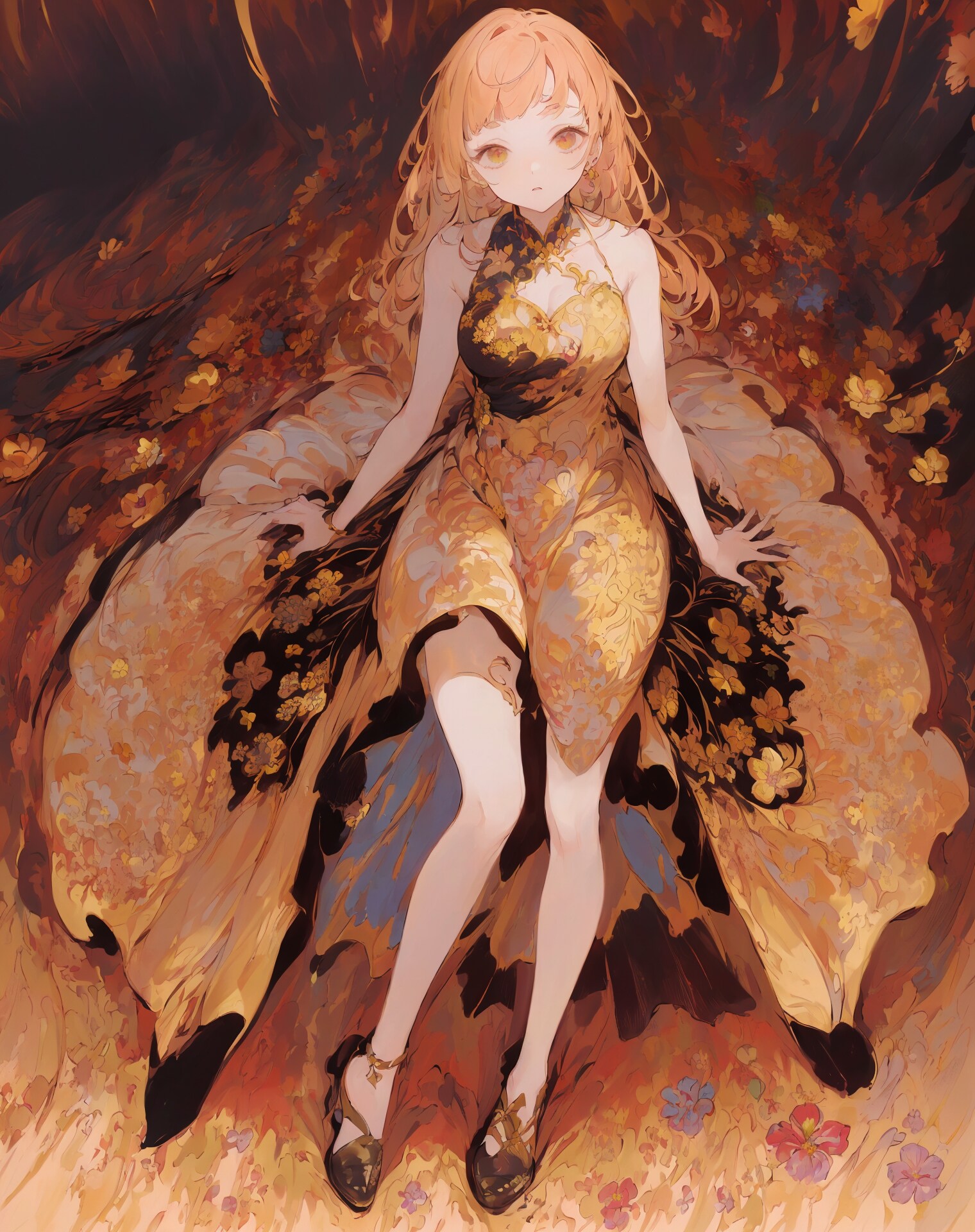 花びら散る中に