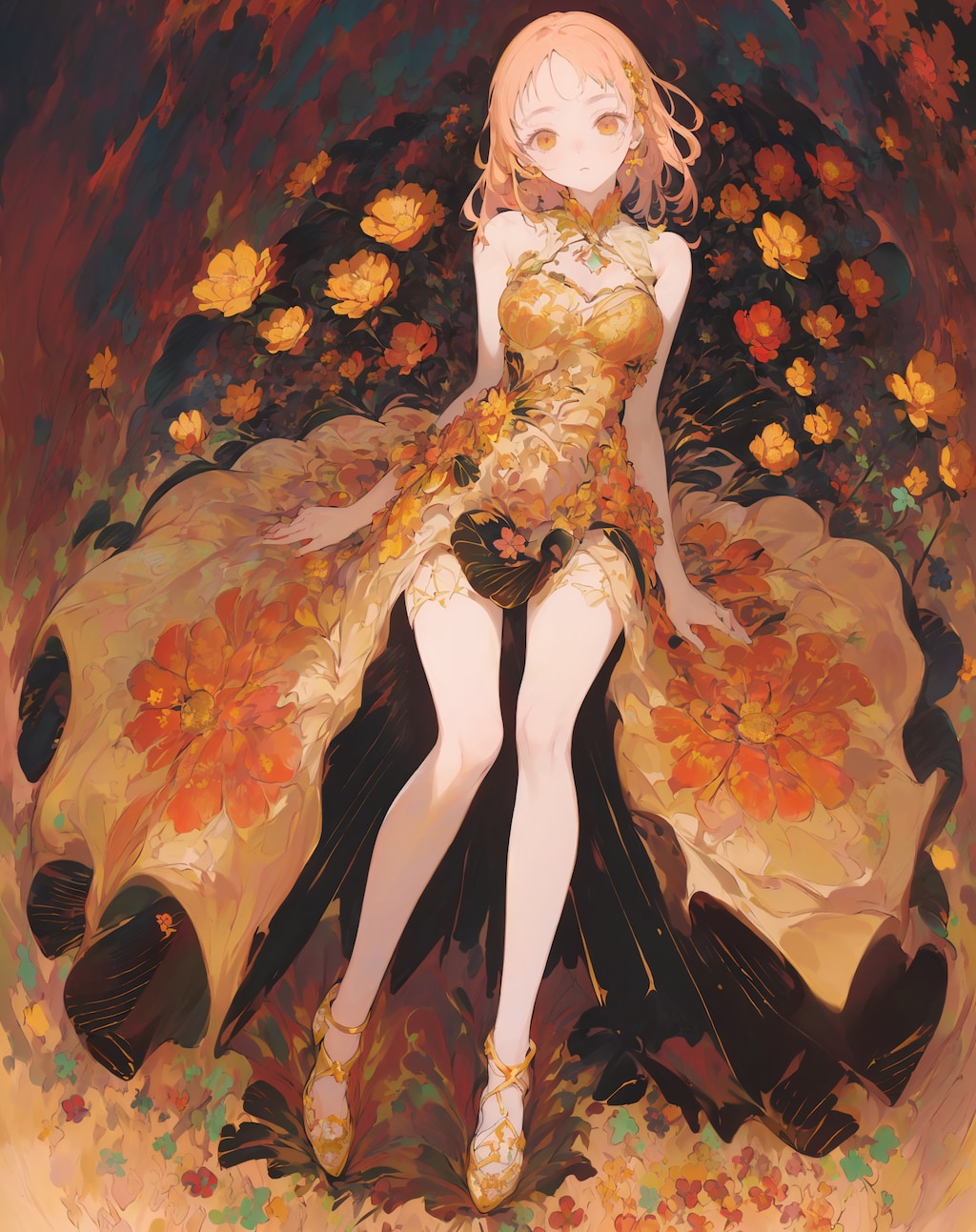 花びら散る中に