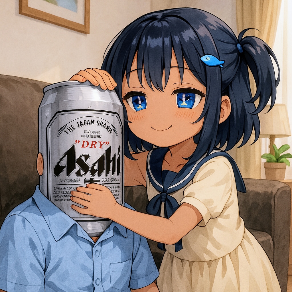 落ち込んでいるおじさんを慰めるこなつちゃん