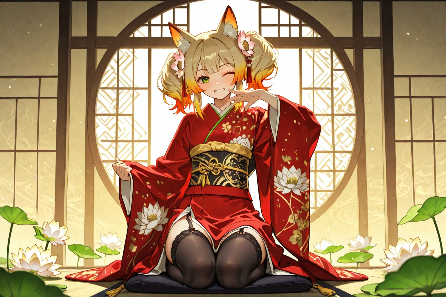 和風テイストのミナモちゃん