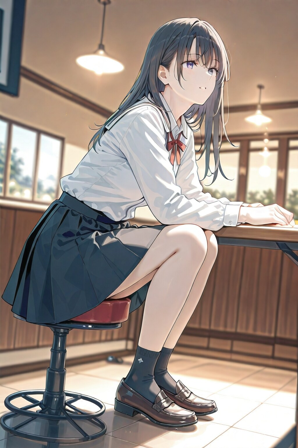 UNICORNブラウス制服ホテルロビー生成テスト