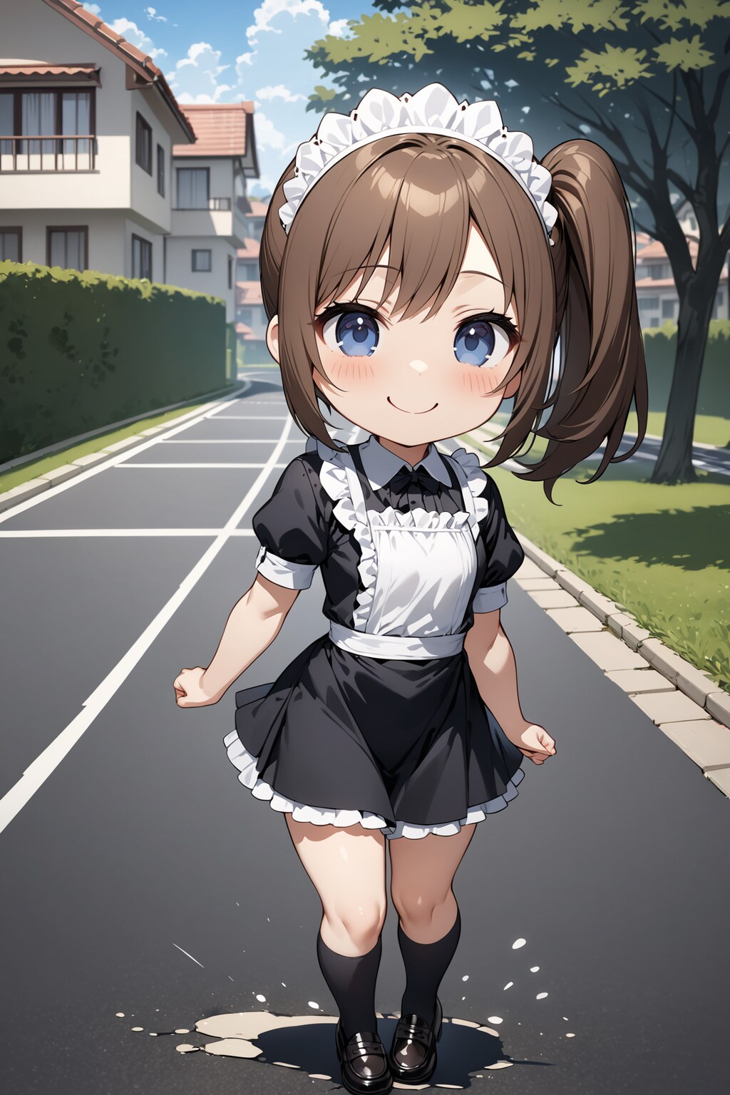 郊外で見かけたちびキャラメイドさん Y709