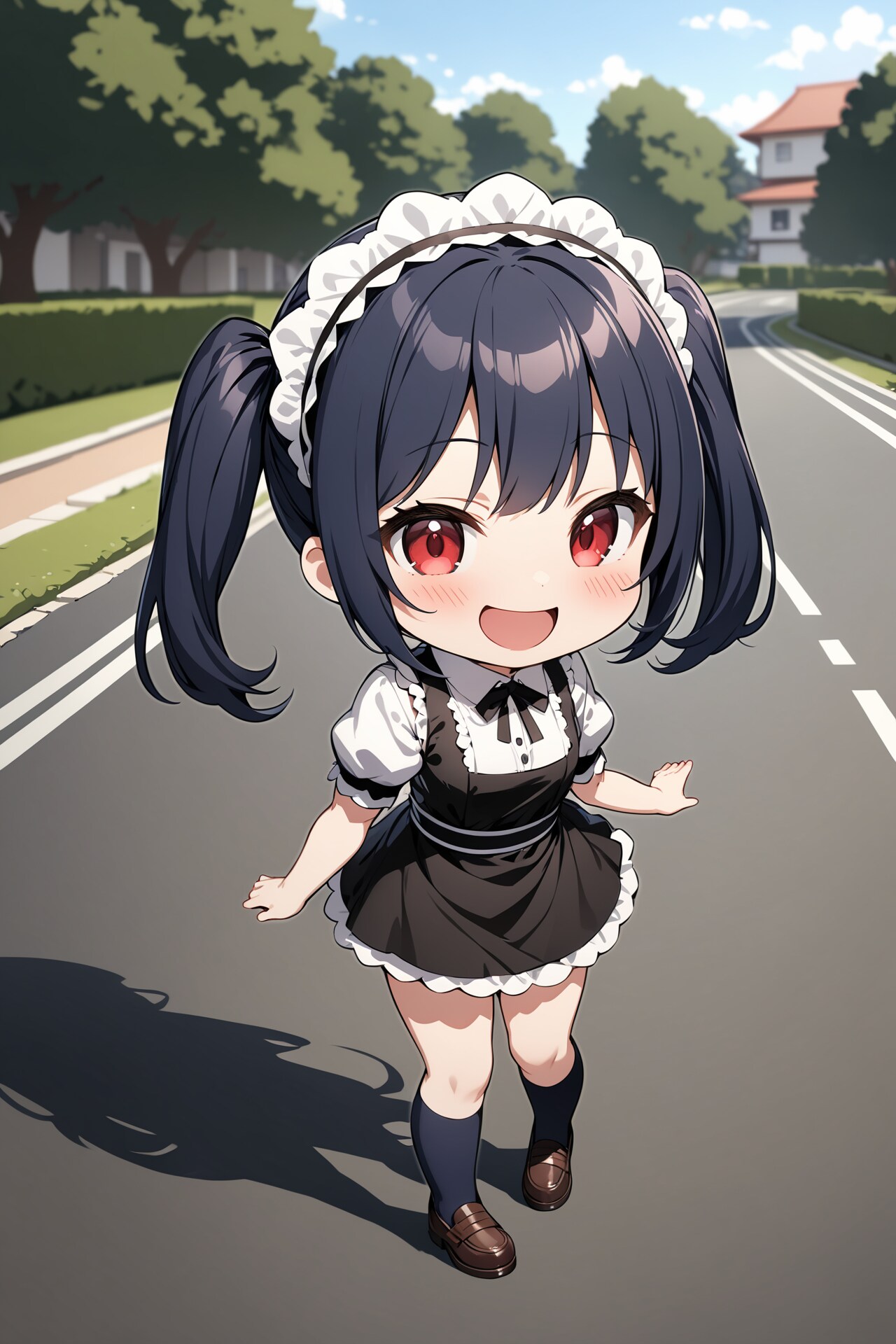 郊外で見かけたちびキャラメイドさん Y709 | の人気AIイラスト・グラビア