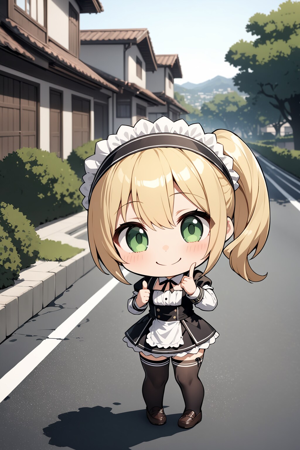 郊外で見かけたちびキャラメイドさん Y709