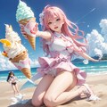 ビーチでソフトクリーム 10枚目