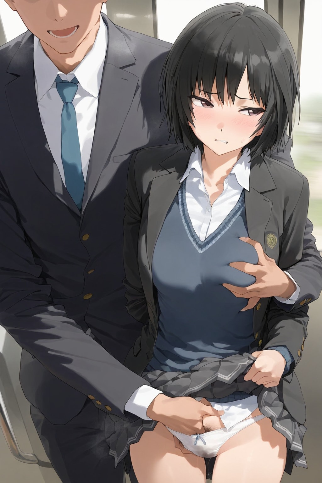 痴漢される七咲逢