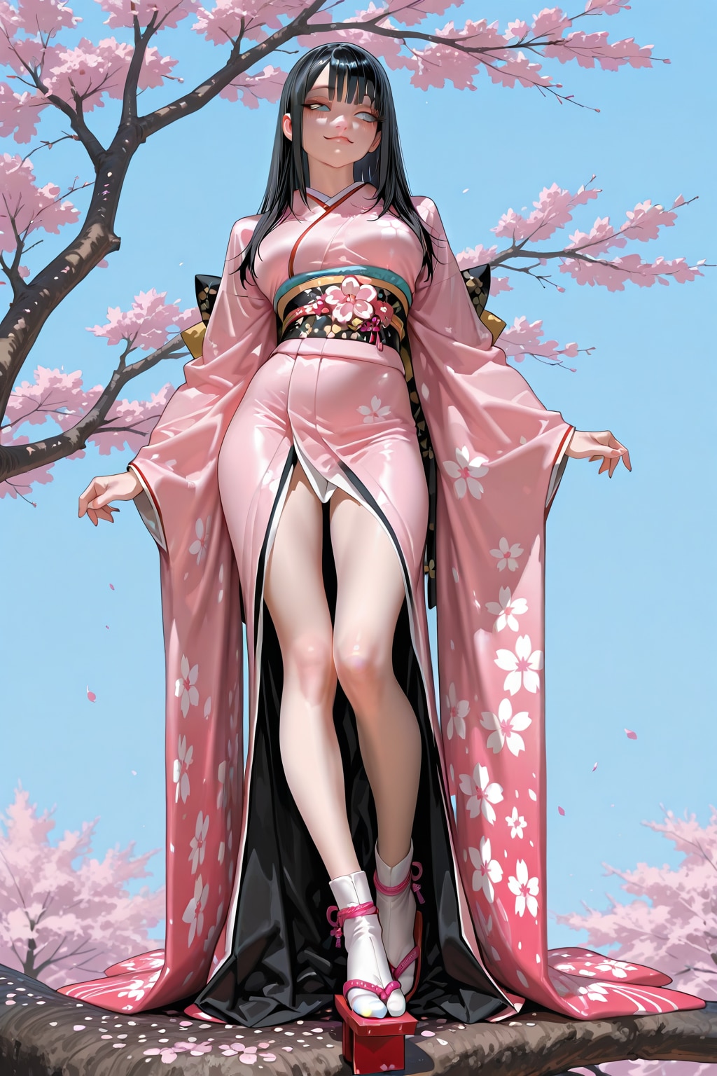 桜の花を題材にした振袖