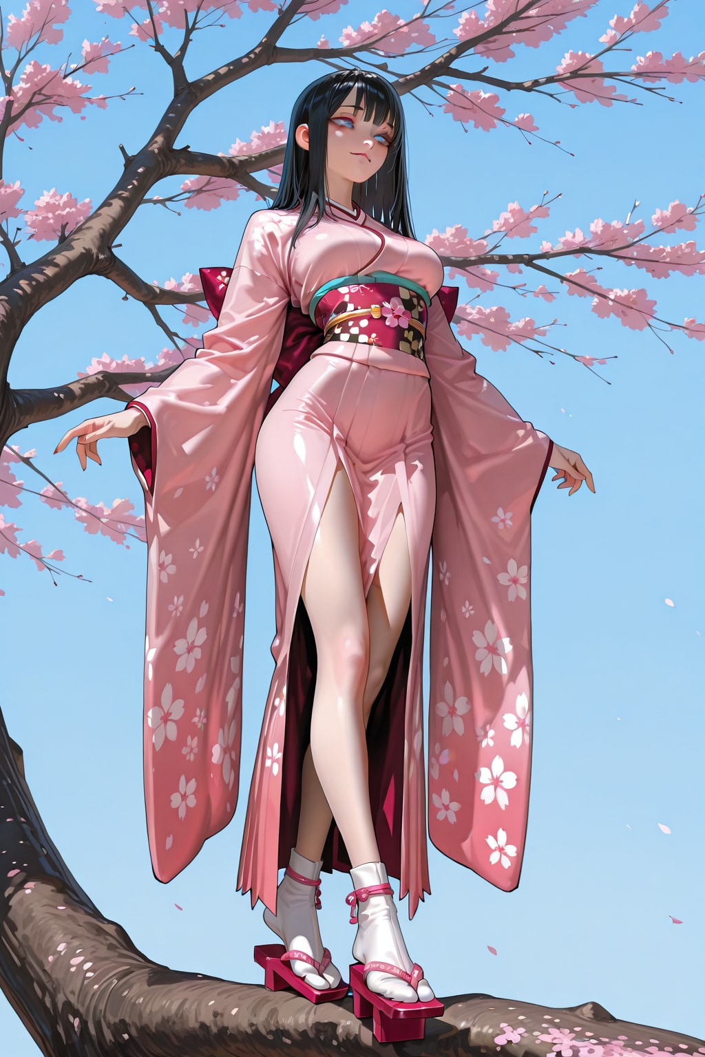 桜の花を題材にした振袖