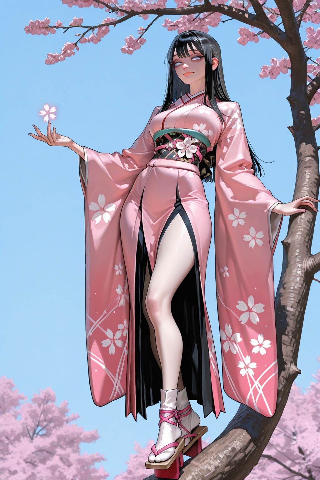 桜の花を題材にした振袖