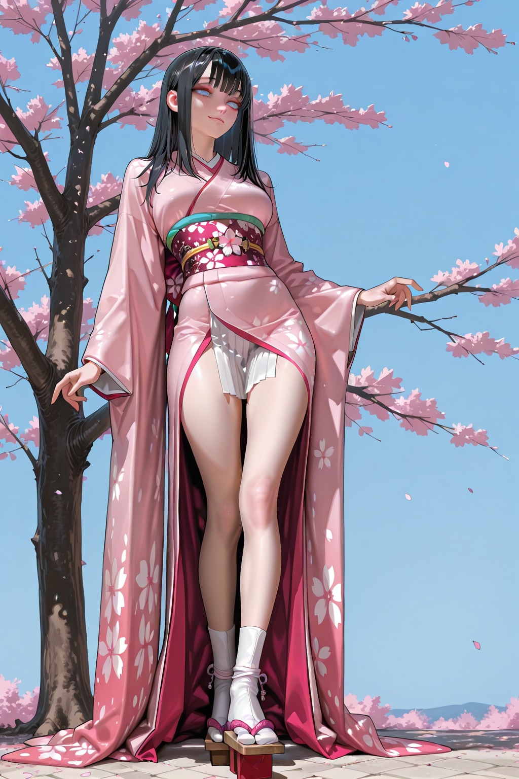 桜の花を題材にした振袖