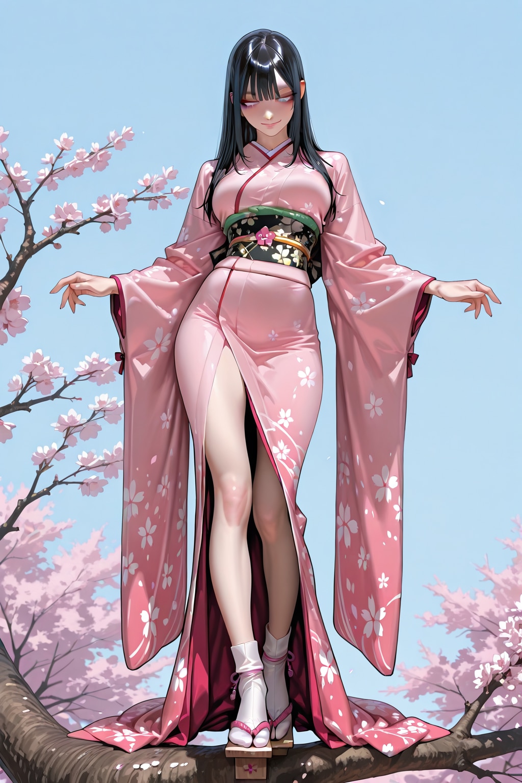 桜の花を題材にした振袖