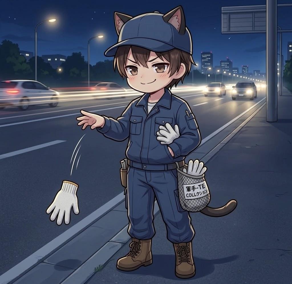刺身にタンポポ、道路に軍手