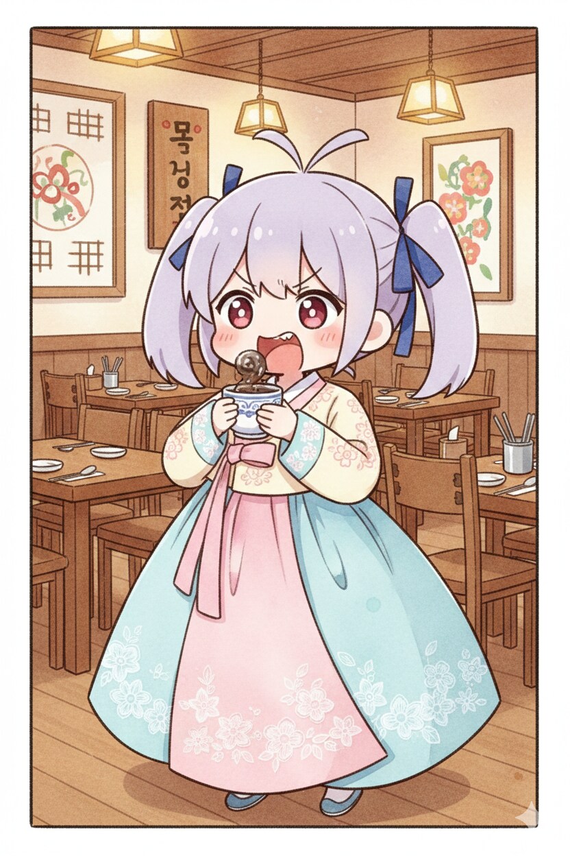 韓服の紫髪ちゃん