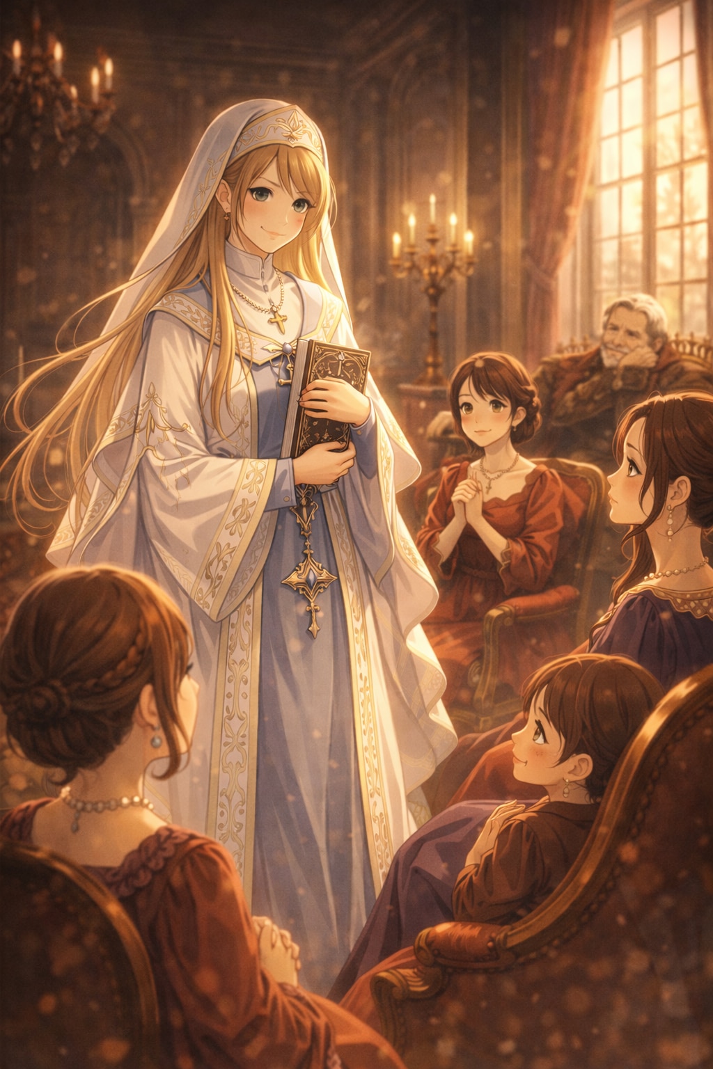 後宮の愛人達に神の教えを説く聖女