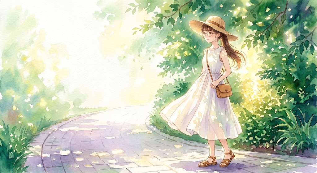 緑の風　★印象派系イラスト（AI併用作品）★