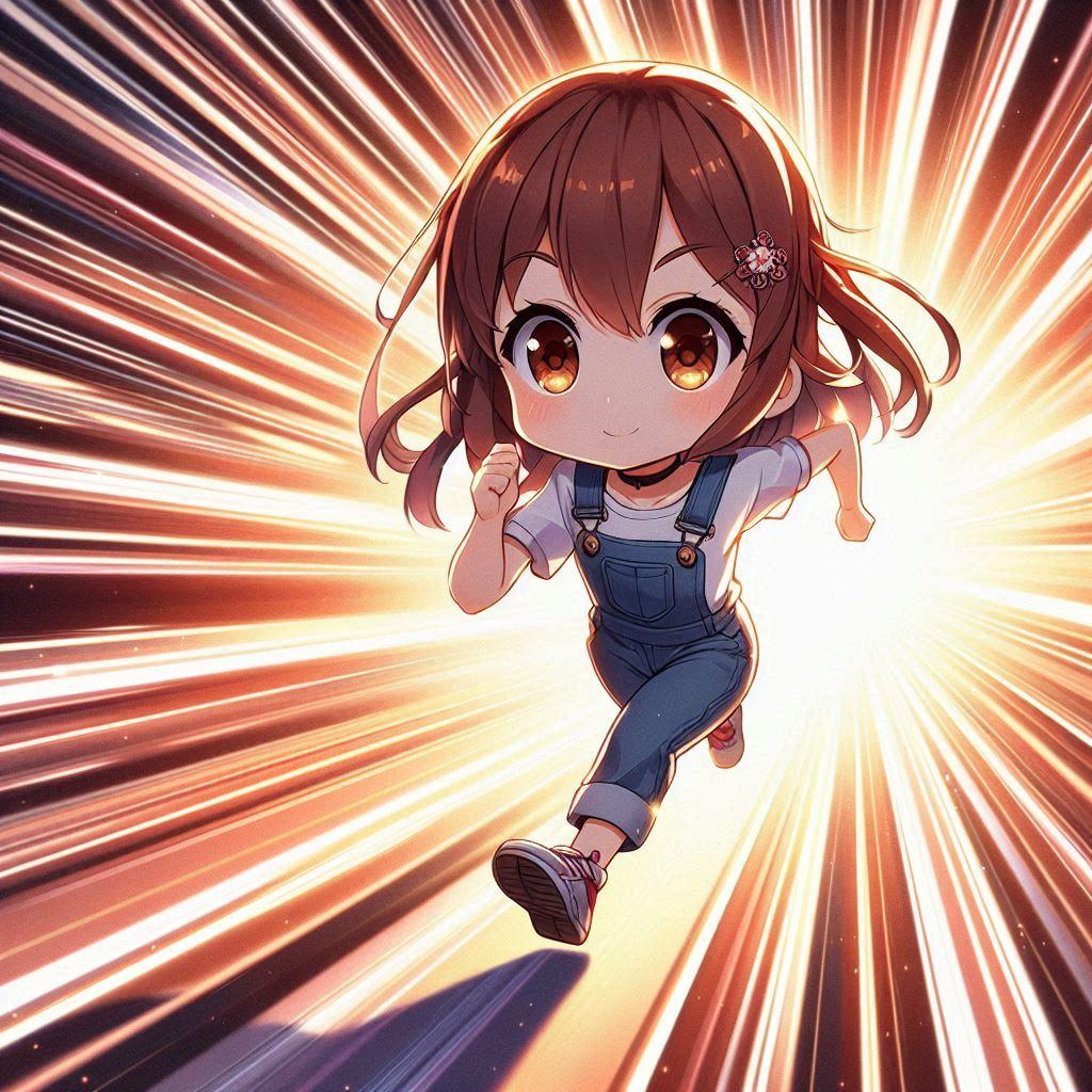 光の速度に挑む女の子