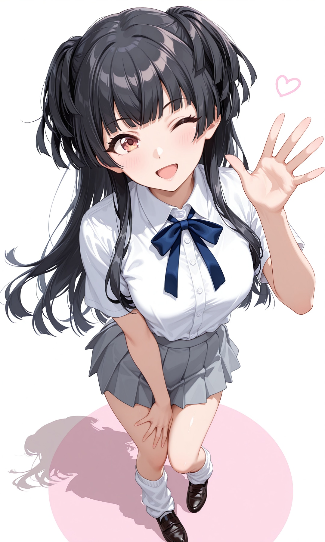 冬優子と文香のミニスカ制服＆ルーズソックス | の人気AIイラスト・グラビア