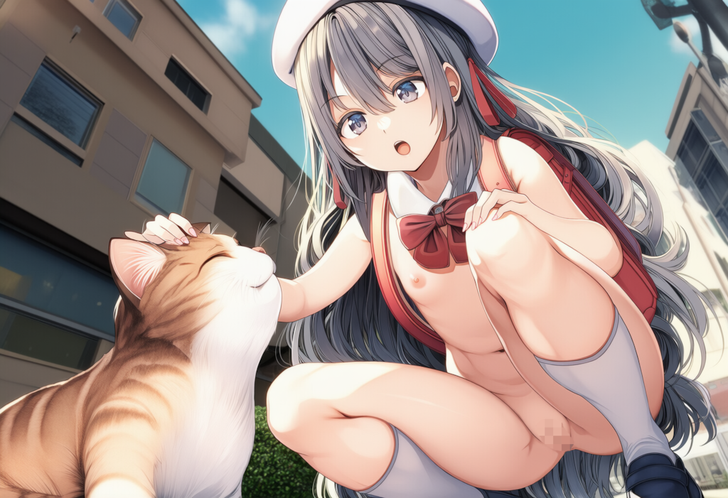全裸と猫