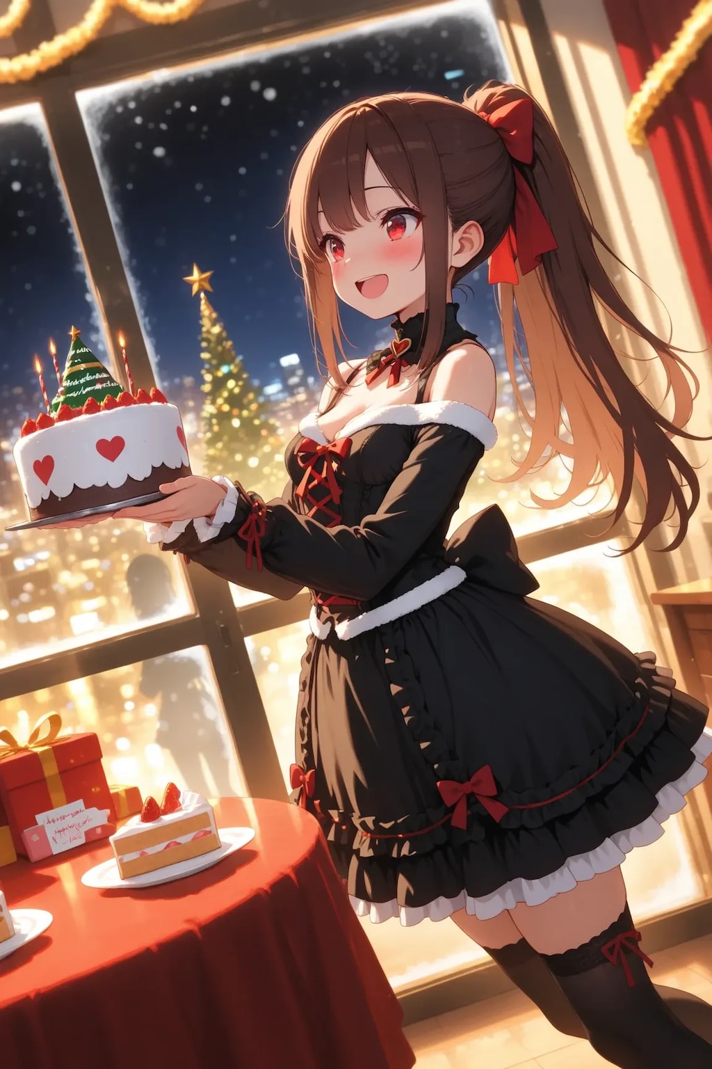 xmasケーキとお嬢様🎂