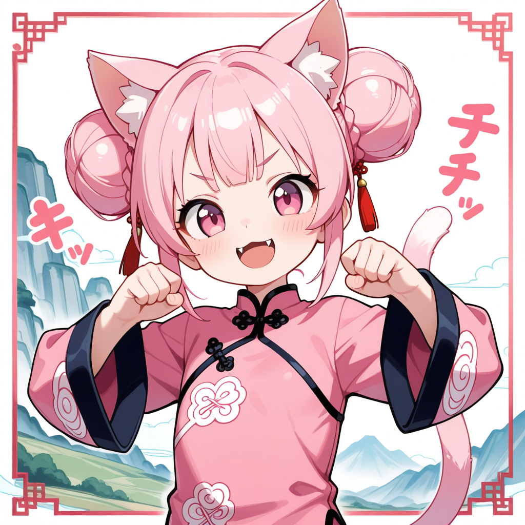 ねこちゃんのおだんごニャンフー！！