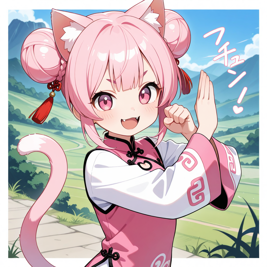 ねこちゃんのおだんごニャンフー！！