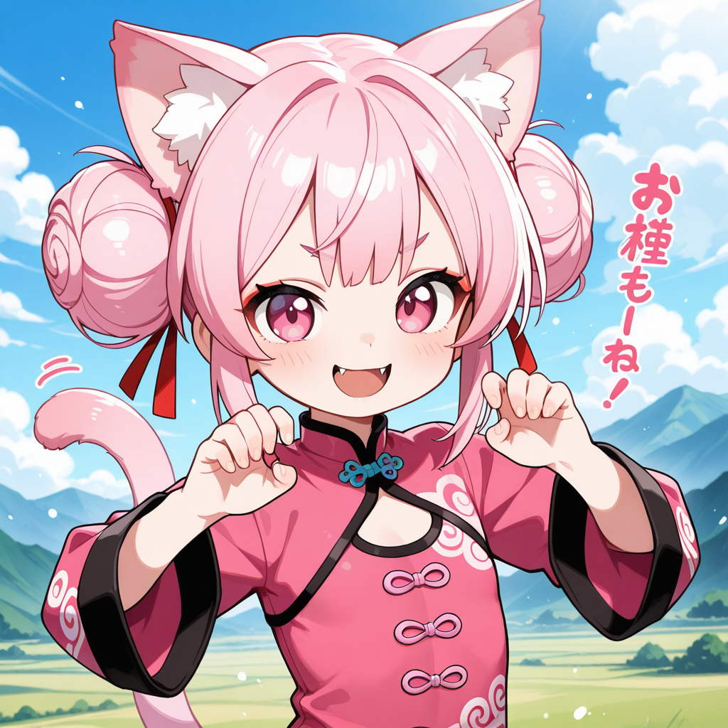 ねこちゃんのおだんごニャンフー！！