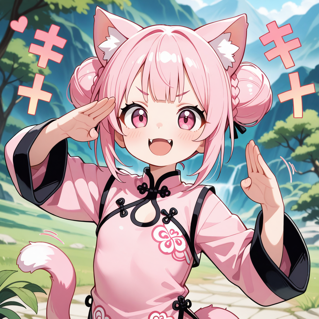 ねこちゃんのおだんごニャンフー！！