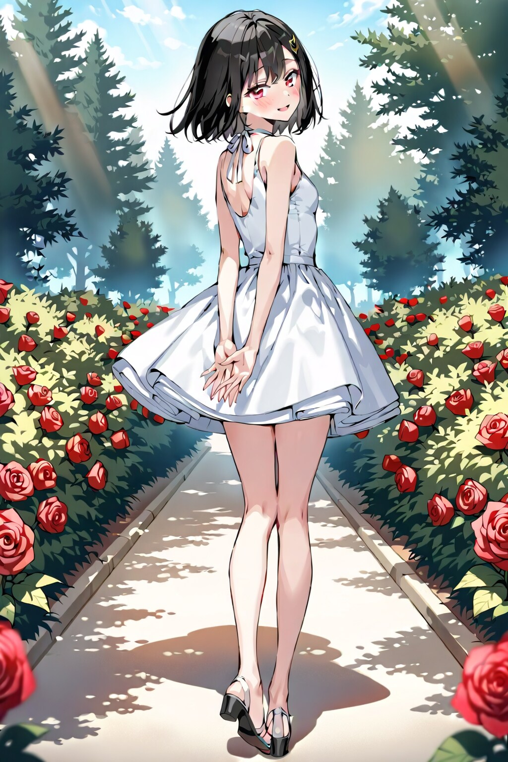 白いサマードレスと背中