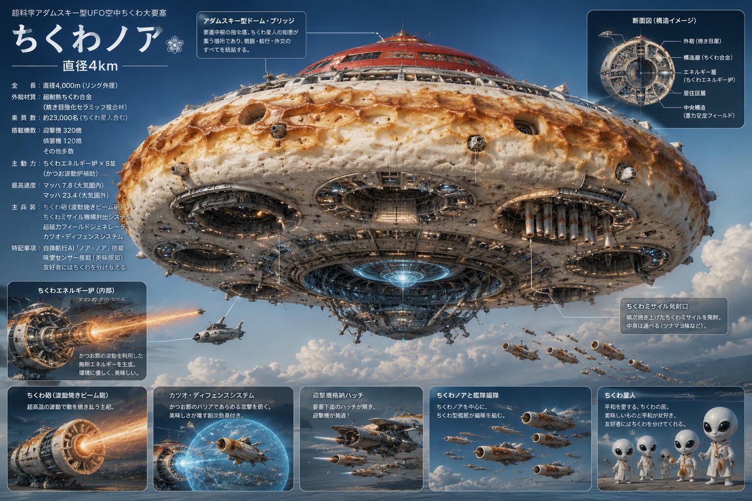 超科学アダムスキー型UFO空中ちくわ大要塞《ちくわノア》