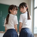 【妄想学園】バックでパンチラ×二人組 3枚目