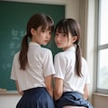 【妄想学園】バックでパンチラ×二人組 6枚目