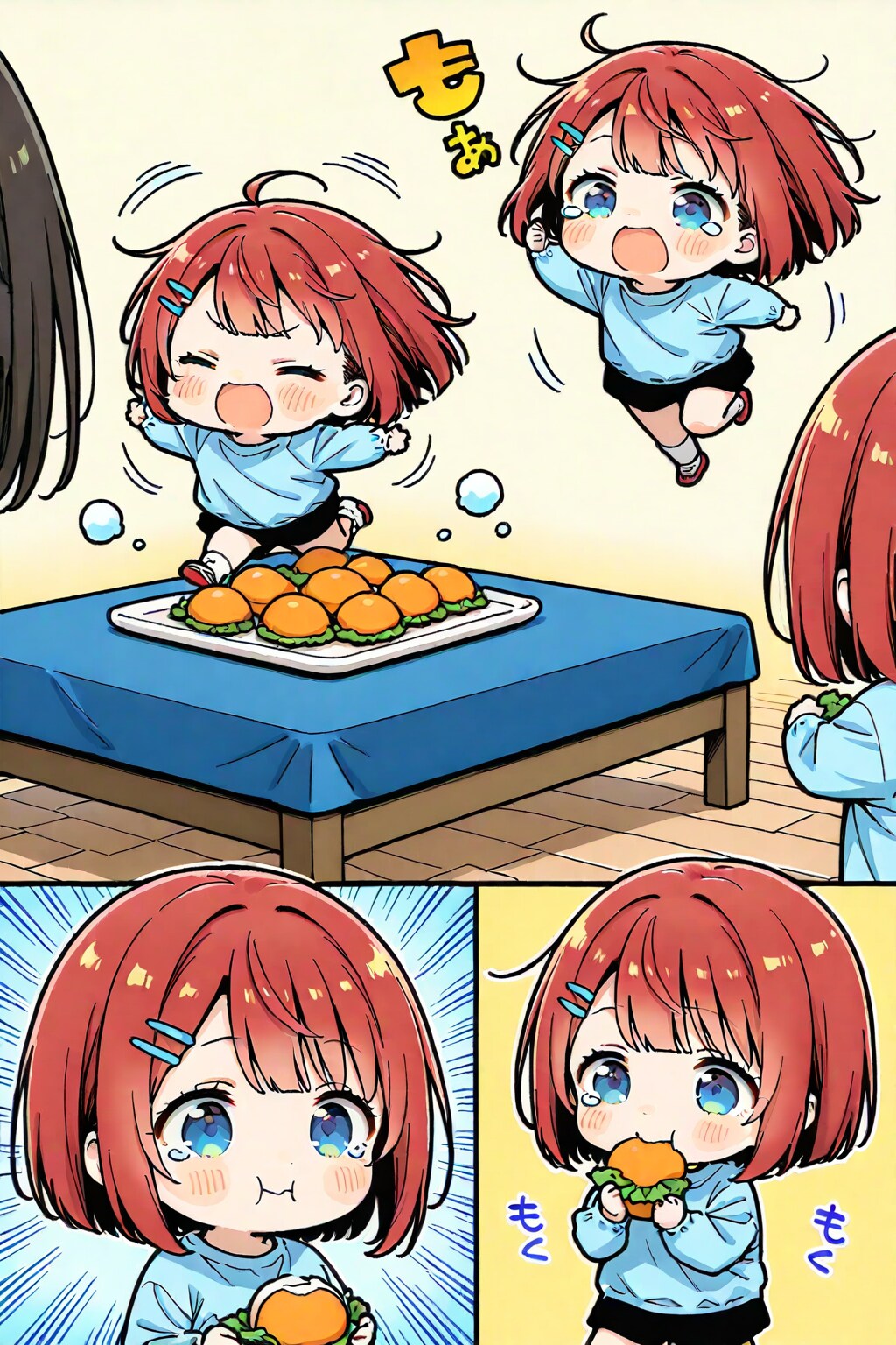 赤髪ちゃんズはご飯を食べれば機嫌が直る | の人気AIイラスト・グラビア