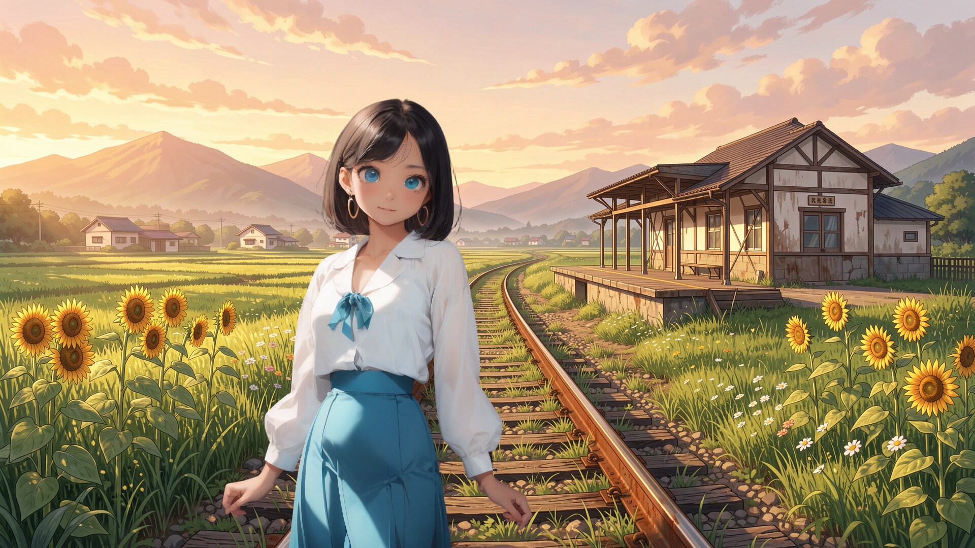 なつかしい通学路 (今は廃線) (FullHD 壁紙95 BD071)