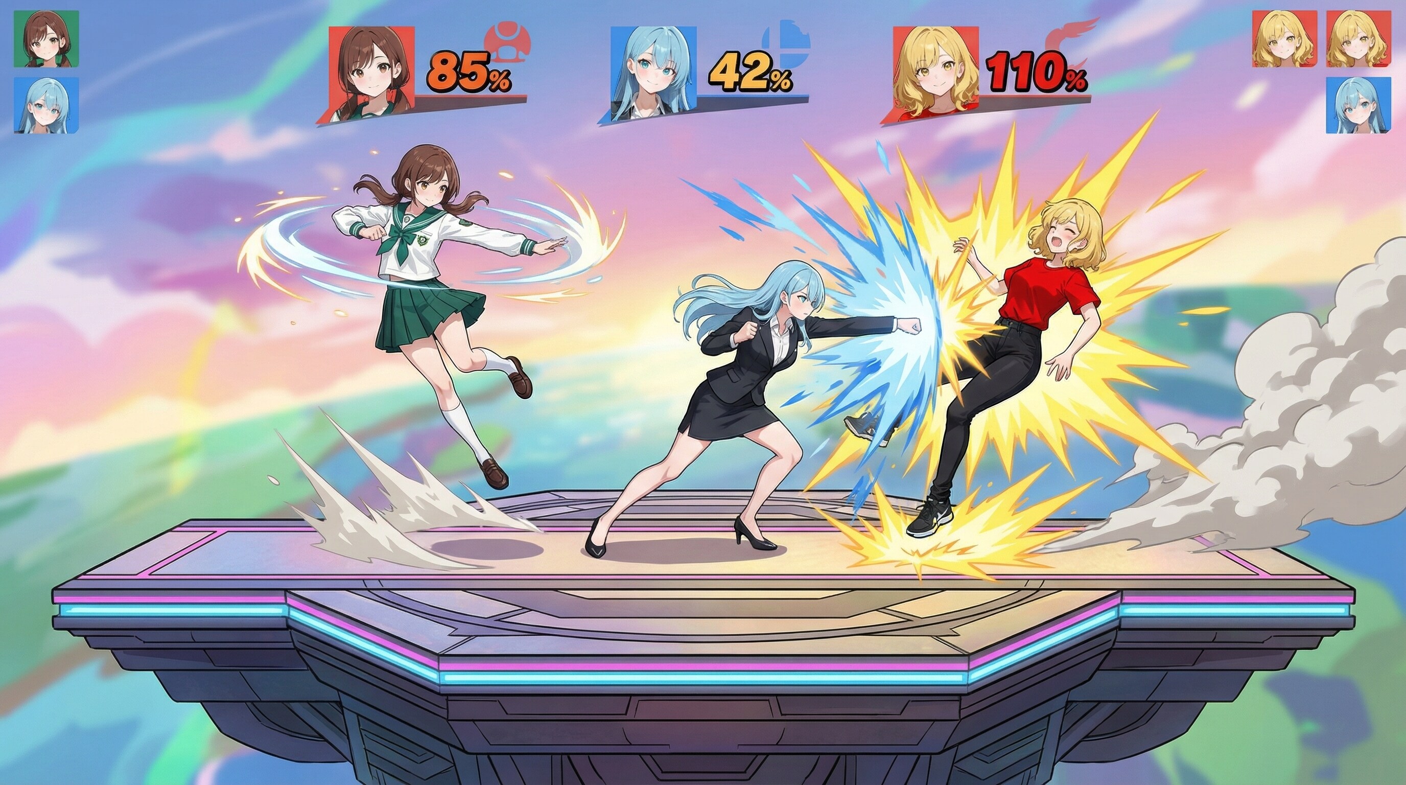 大乱闘ちちぷいブラザーズ | の人気AIイラスト・グラビア