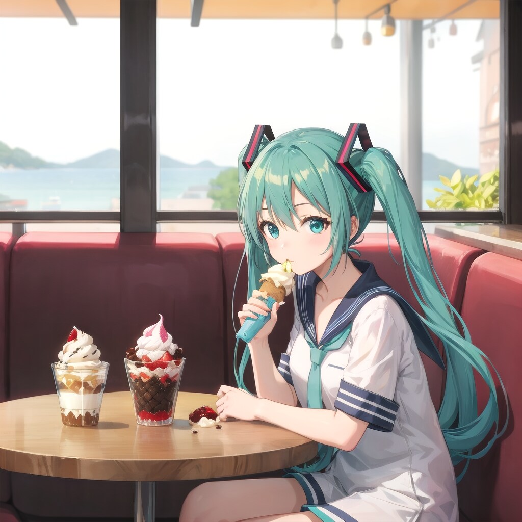 レストラン、ソフトクリーム、フルーツパフェ、蜜豆