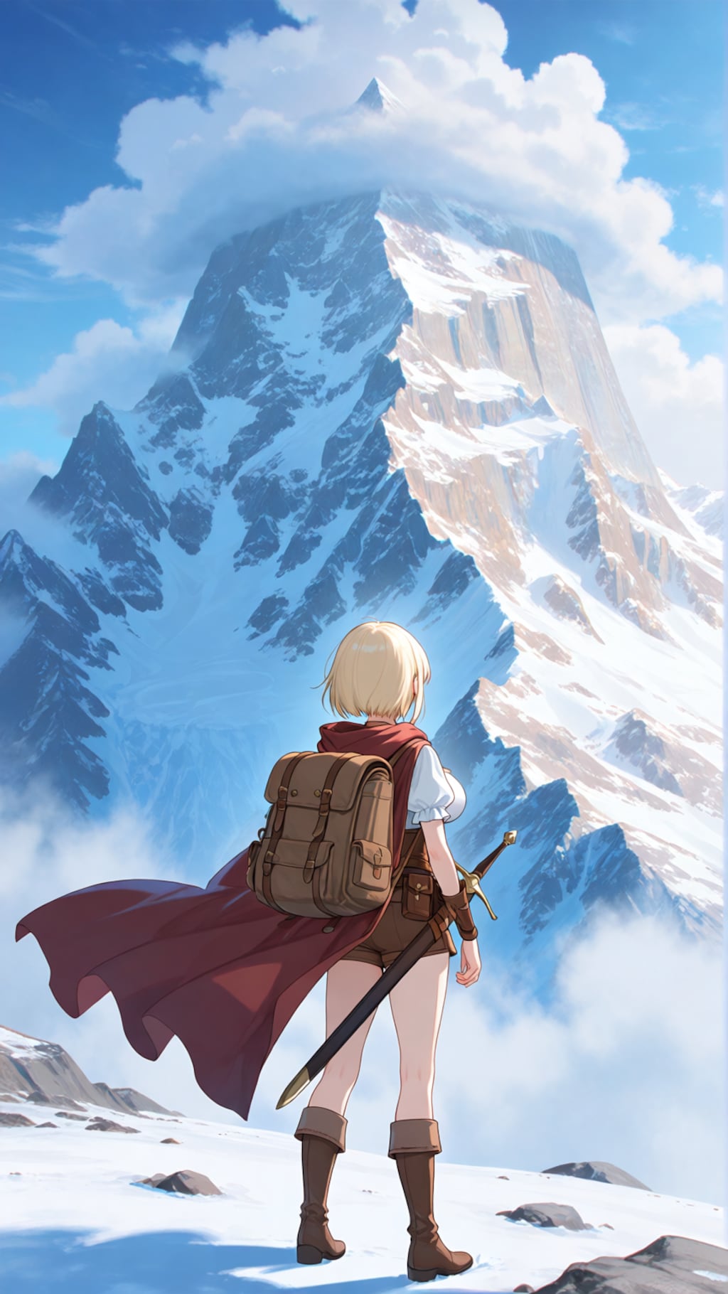天を衝く雪山