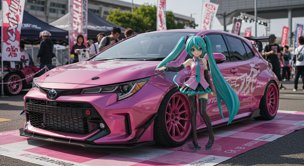 初音ミクとGRカローラ