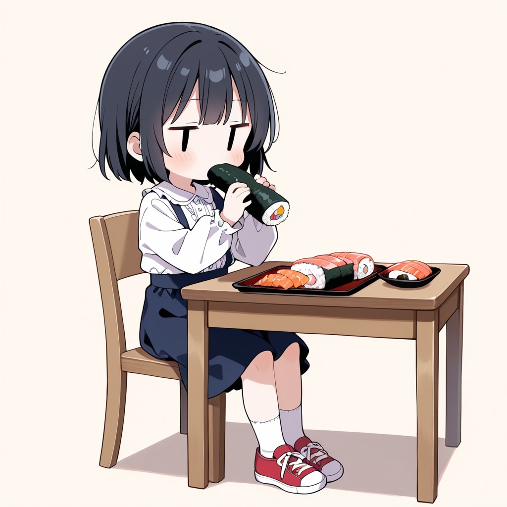 巻寿司を食べる