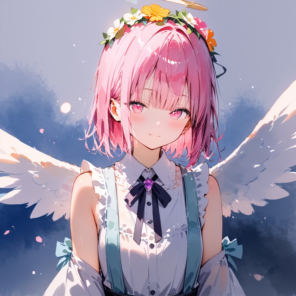 水彩サンタガール