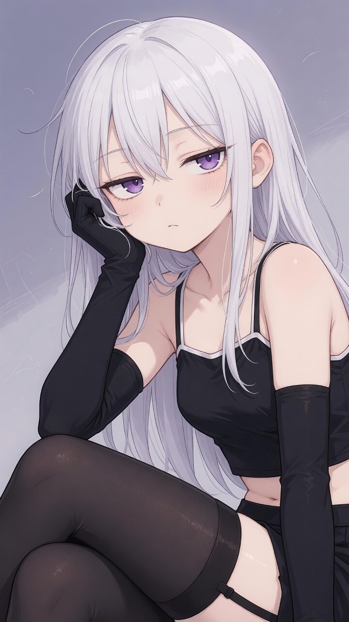 ジト目銀髪ガール