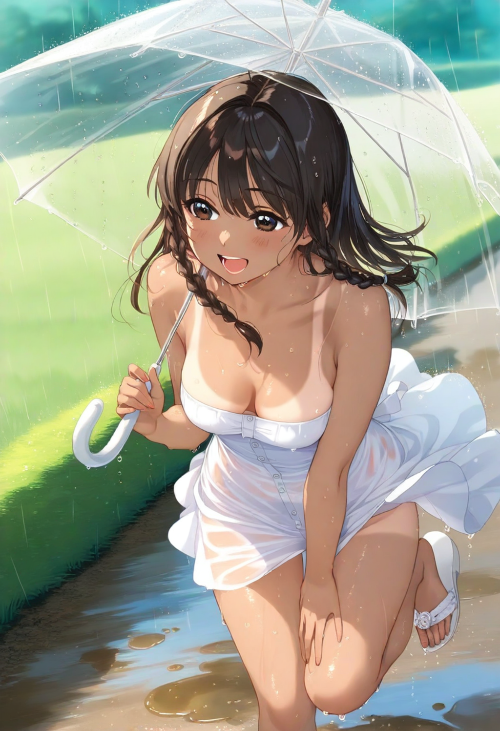 梅雨の畦道