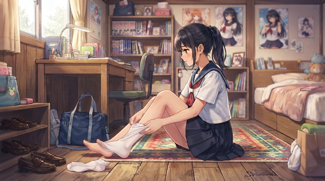 靴下をはく少女 | の人気AIイラスト・グラビア
