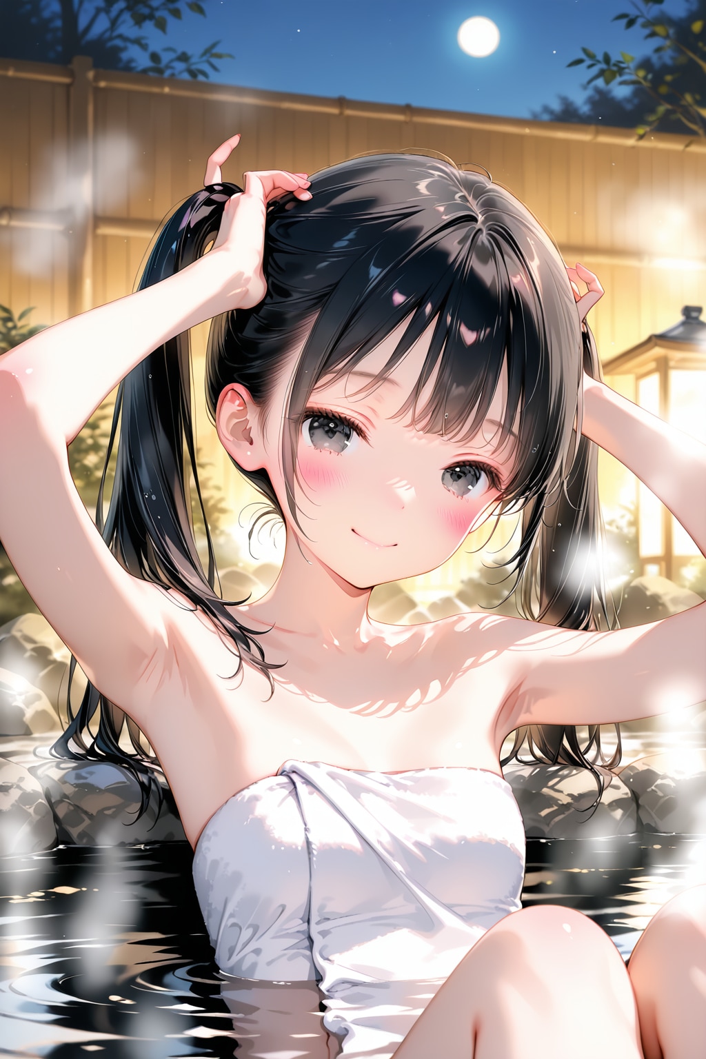 髪の毛が濡れないようにね♪