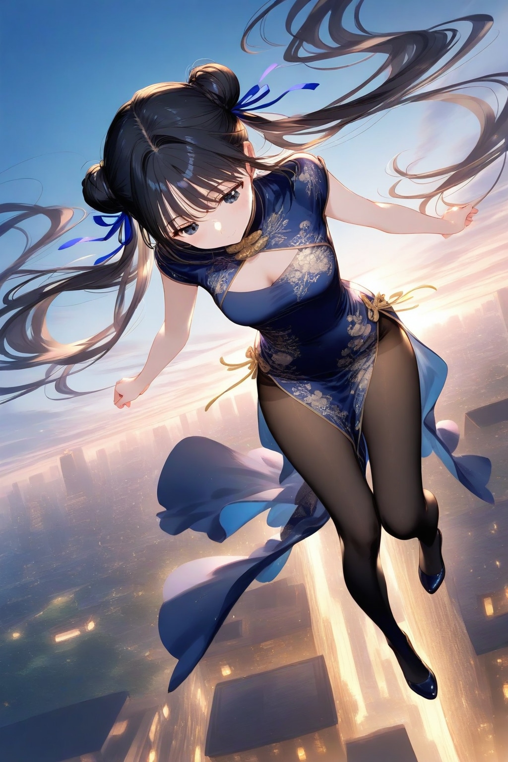 空を飛ぶチャイナ娘