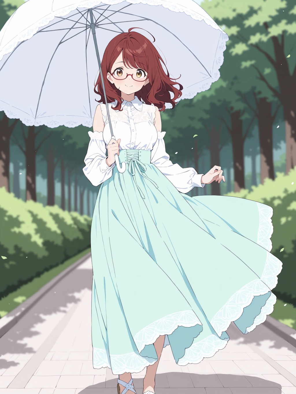 お散歩、早苗ちゃん