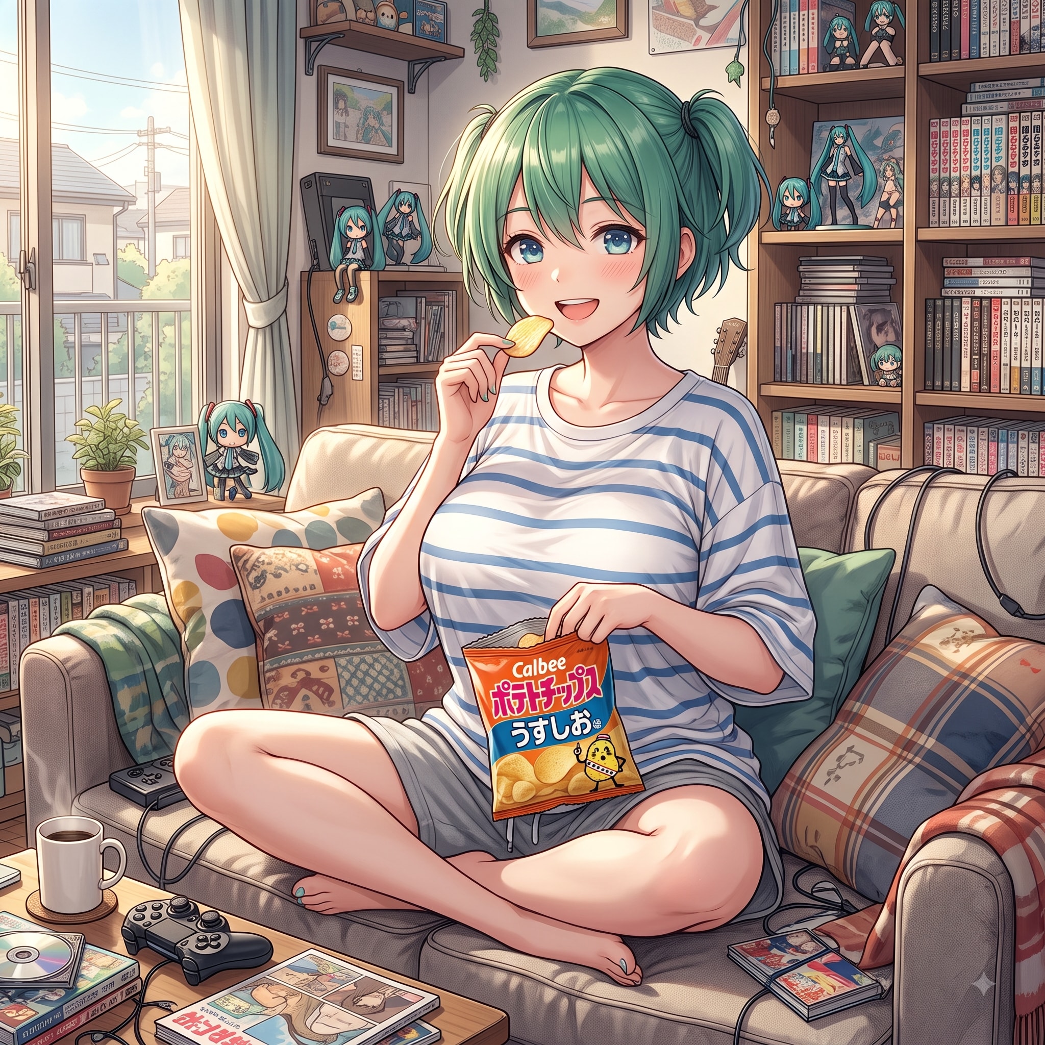 ポテチ食べてるミクさん